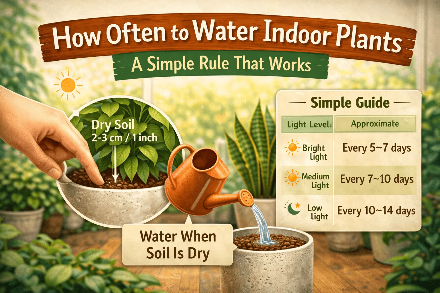 How often to watrer indoor plants