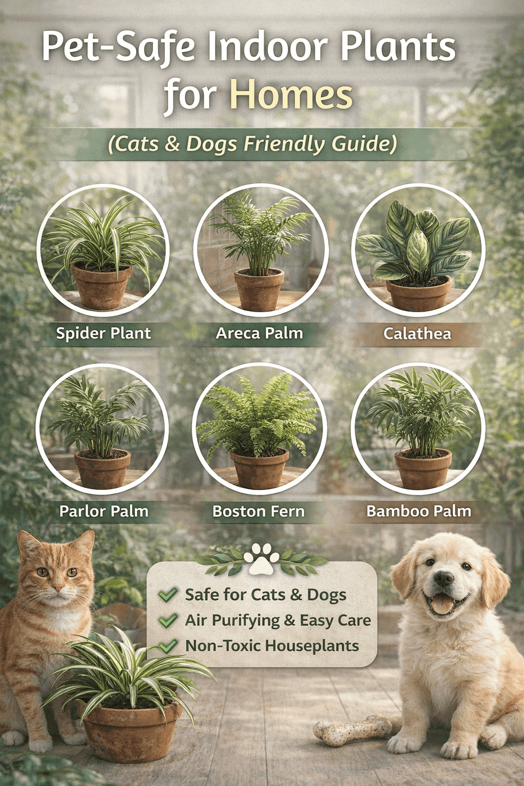Pet-Safe Indoor Plants for Homes (Cats & Dogs Friendly Guide)