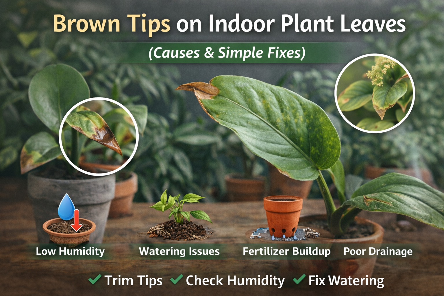 Brown Tips on Indoor Plant Leaves (Causes & Simple Fixes)