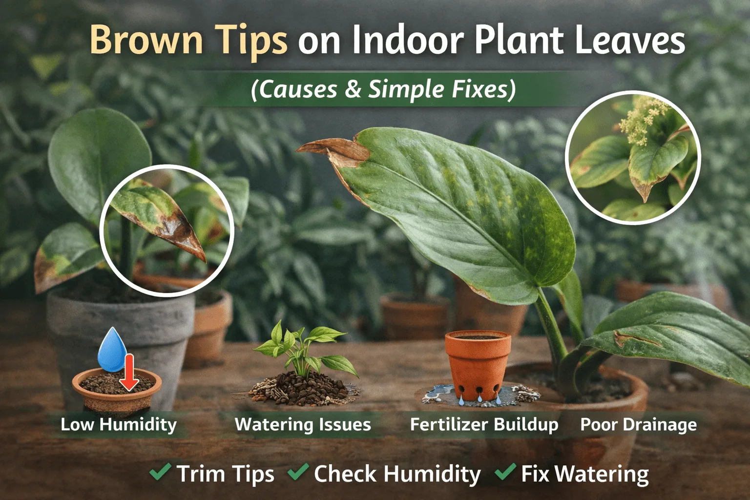 Brown Tips on Indoor Plant Leaves (Causes & Simple Fixes)