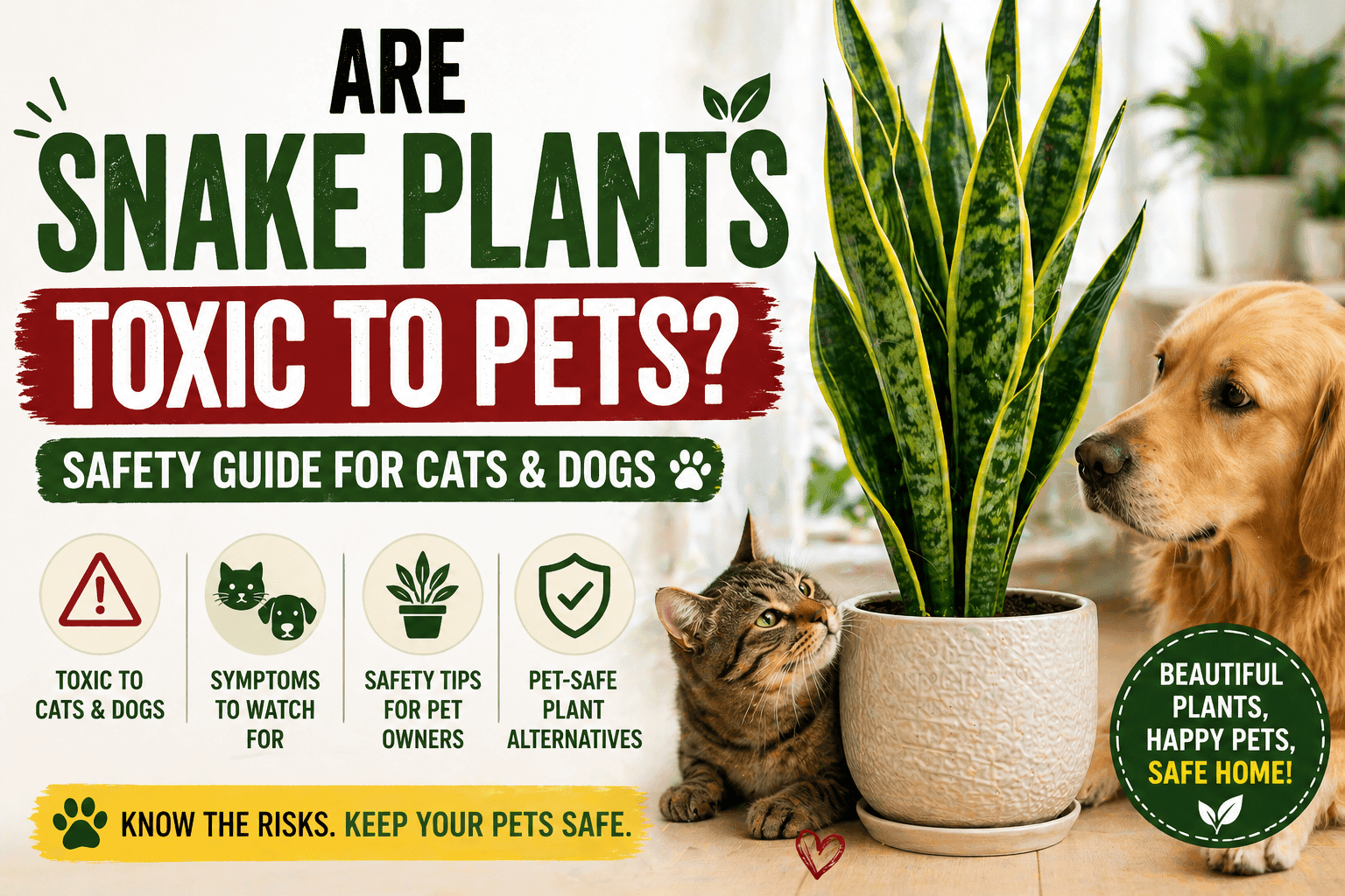 are snake plants toxic to pets dogs and cats