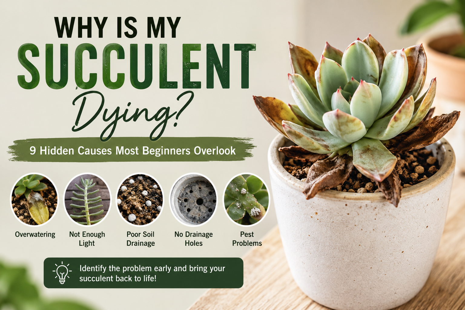 why is my succulent dying