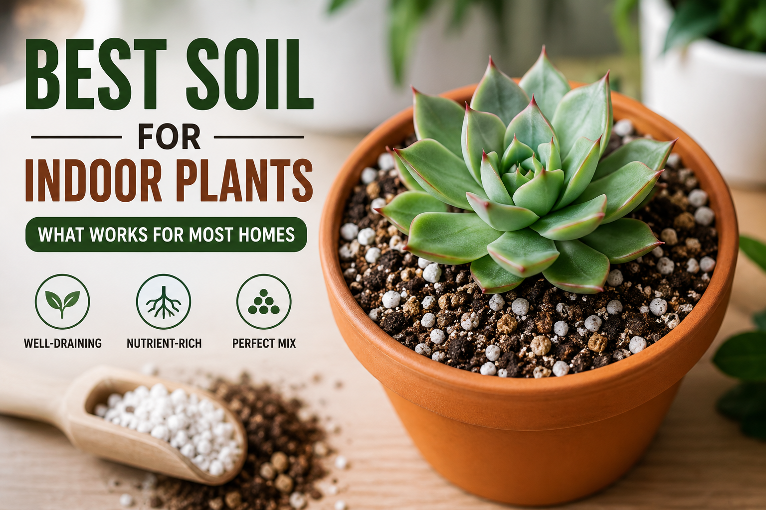 Healthy indoor succulent growing in well-draining succulent soil.
